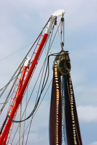 Detail Des Fischernetzes Auf Dem Boot — Stockfoto