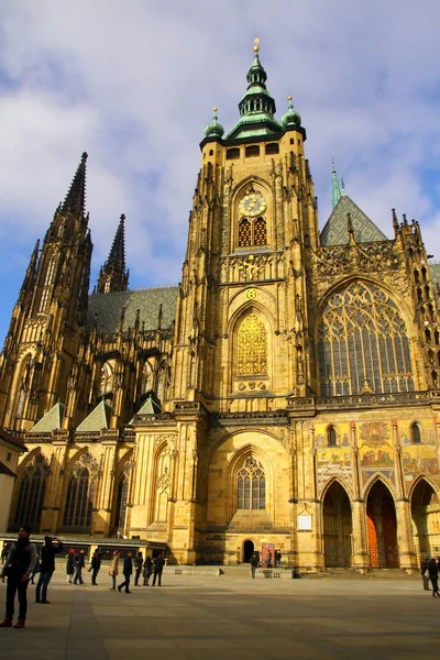 Vista Fachada Catedral São Vito Praga República Checa — Fotografia de Stock