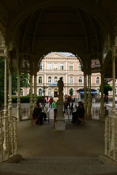 Karlovy Vary Repubblica Ceca Maggio 2009 Una Vista Dal Colonnato — Foto Stock