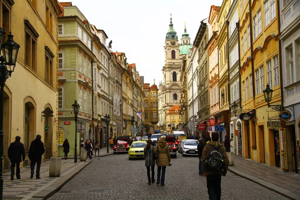 Street View Facades Architecture Old Buildings Prague Czech — Stock Photo, Image