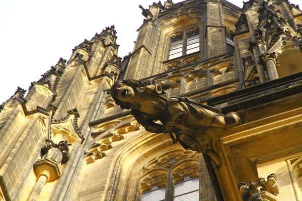 Vista Calle Con Fachadas Edificios Antiguos Arquitectura Praga Checa — Foto de Stock