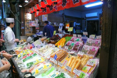 Japonya, Kyoto 'daki yerel pazardan bir manzara
