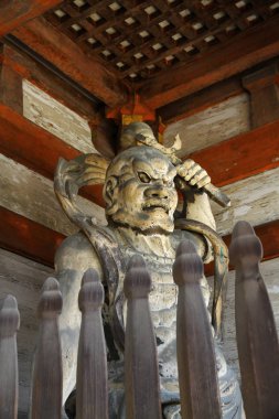 Japonya, Kyoto 'daki Budist Tapınağı' nda heykel manzarası