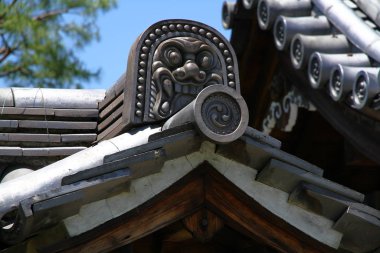 Japonya, Kyoto 'daki bir tapınağın çatısı çok güzel.