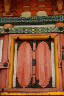 MIYAJIMA Adası, HIROSHIMA, Japonya - 24 Mayıs 2013. Miyajima Adası 'ndaki Itsukushima Tapınağı' ndan bir manzara.