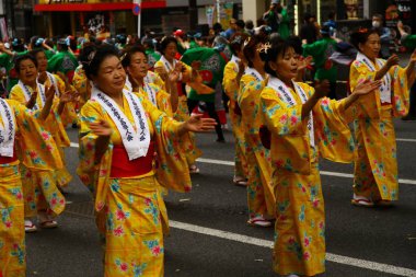 Tokyo, Japonya - 19 Mayıs 2013. Shibuya Ohara Matsuri dans festivali.