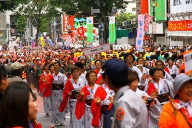 Tokyo, Japonya - 19 Mayıs 2013. Shibuya Ohara Matsuri dans festivali.