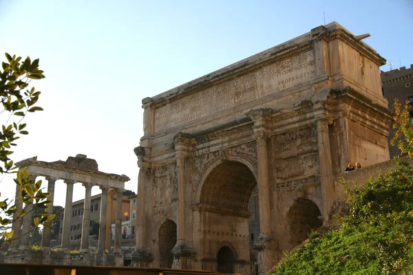 Arcul Lui Constantin Una Dintre Principalele Atracții Turistice Din Roma — Fotografie, imagine de stoc