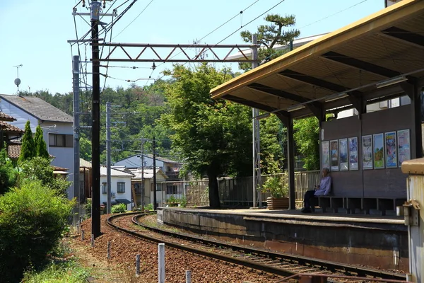Vista Del Tren Estación Tren Japón — Foto de Stock