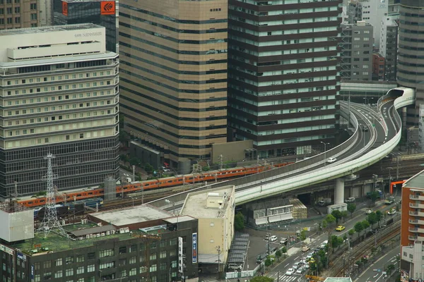 Вид Повітря Осаку Осака Велике Портове Місто Торговий Центр Японському — стокове фото