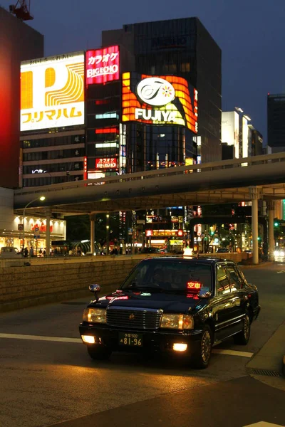 Hektisk Nattutsikt Från Kyoto Gator Japan — Stockfoto