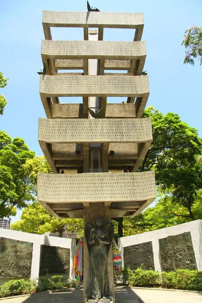 2015 일에는 당일에 6300 학생들을 기념하기 추모비인 Hiroshima Hiroshima 기념하기 — 스톡 사진