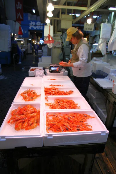 Mercado Pesquero Tsukiji Tokio Japón Mayo 2013 Tsukiji Mercado Pescado —  Fotos de Stock