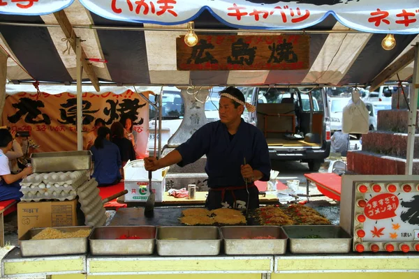 Kilátás Piacról Kitano Tenmangu Szentély Előtt Kiotóban — Stock Fotó