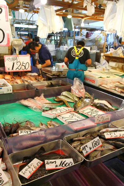 Tsukiji Vismarkt Tokyo Japan Mei 2013 Tsukiji Oudste Grootste Drukste — Stockfoto