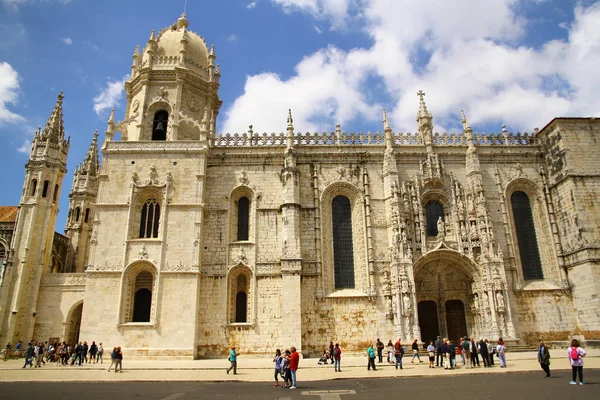 Lisbon Portugalsko Dubna2016 Jeronimos Klášter Nachází Okrese Belem Tento Klášter — Stock fotografie