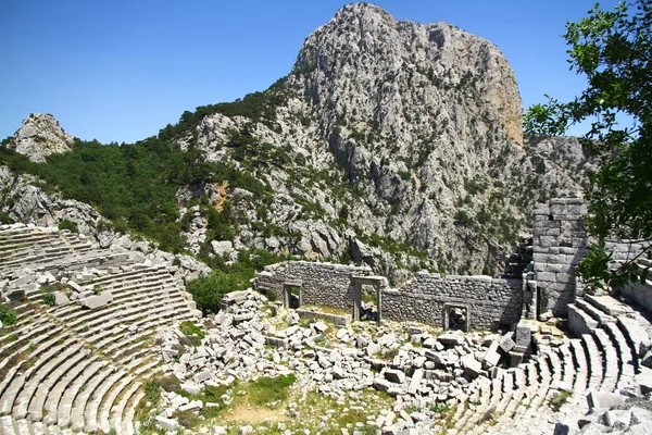 Sagalassos Óvárosa Burdur Törökország 2018 Április Panorámás Kilátás Nyílik Amfiteátrum — Stock Fotó