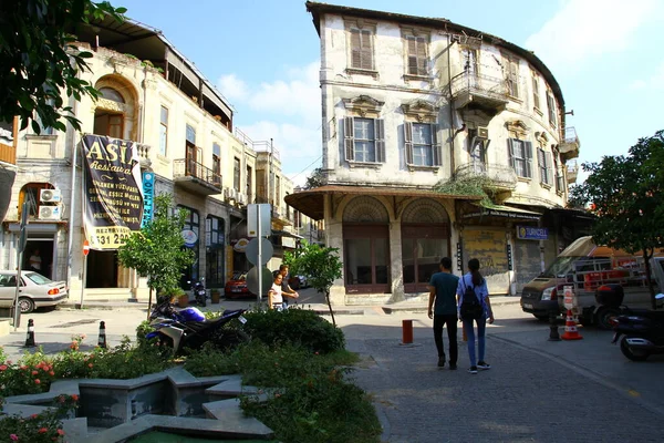 Widok Ulic Fasady Starych Budynków Mieście Turcja — Zdjęcie stockowe