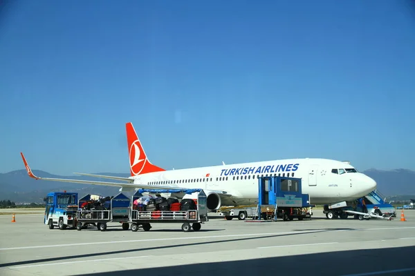 Vista Dell Aereo Nel Parcheggio Aeroporto — Foto Stock