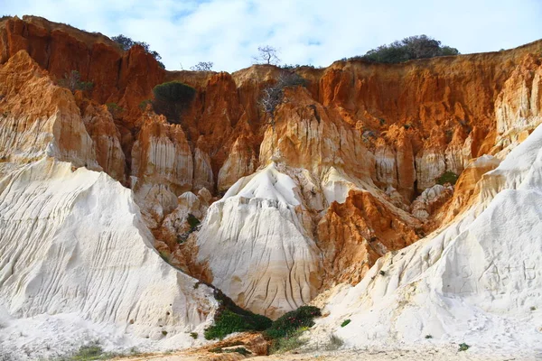 Скальные Образования Пляж Алгарве Южный Регион Португалии — стоковое фото