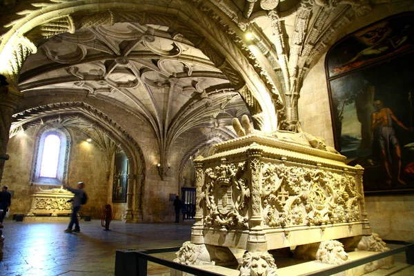 Lisboa Portugal Abril 2016 Monasterio Jerónimos Encuentra Distrito Belem Este — Foto de Stock