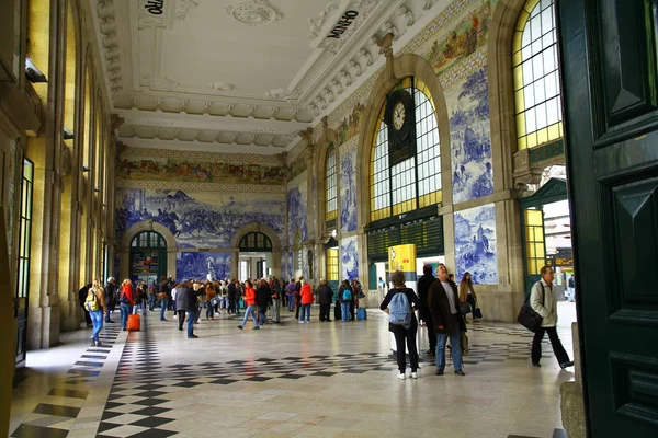 Sao Bento Train Station Porto Portugal 2016 1916 공개되었으며 000 — 스톡 사진