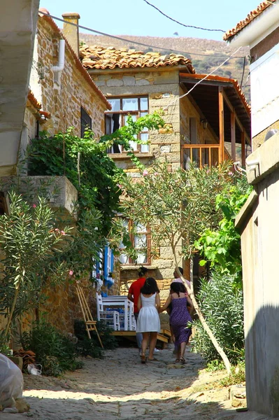 Uitzicht Schattige Huizen Het Eiland Turkije — Stockfoto