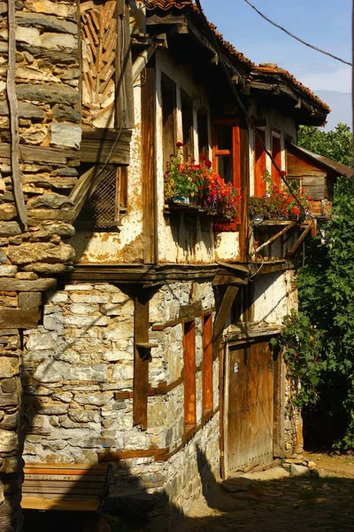 Vista Sobre Las Ventanas Antigua Casa Turquía — Foto de Stock