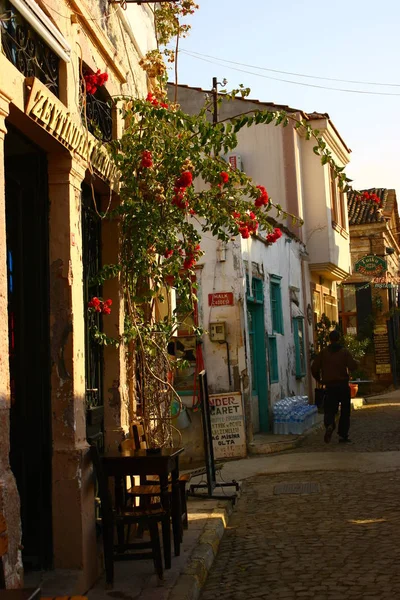 Vista Sobre Las Ventanas Antigua Casa Turquía — Foto de Stock