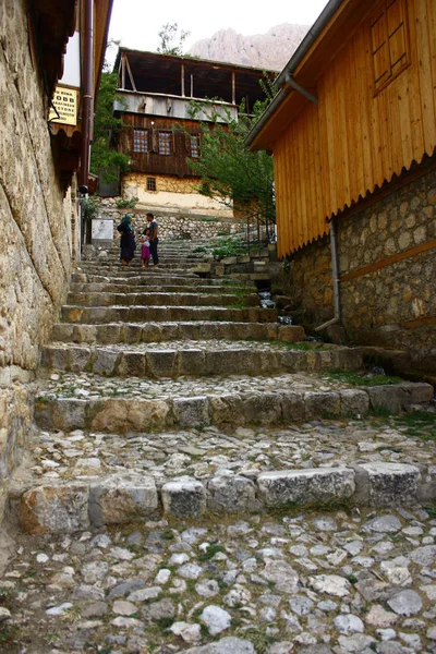 Blick Auf Alte Häuser Auf Der Straße Sommer Türkei — Stockfoto