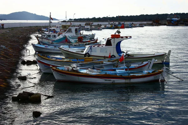 Ayvalik Balikesir Turkey November 2009 Fishing Boats Coast Cunda Island — Stock Photo, Image