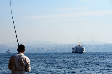 Karaköy, İstanbul - 22 Ekim 2017. Altın Boynuz 'daki feribotlar İstanbul' un sembolleri..