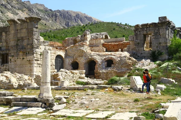 Άποψη Του Antonine Nymphaeum Στην Αρχαία Πόλη Της Σαγαλασσού Στο — Φωτογραφία Αρχείου