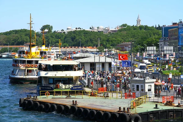 View Docked Ships Port City Turkey — Fotografia de Stock