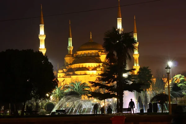 Vue Temple Musulman Dans Nuit Dinde — Photo