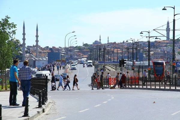 Vue Sur Les Rues Façades Vieux Bâtiments Istanbul Turquie — Photo