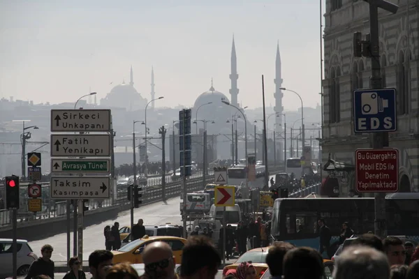 Karaköy Stanbul Ekim 2017 Galata Köprüsü Manzarası — Stok fotoğraf