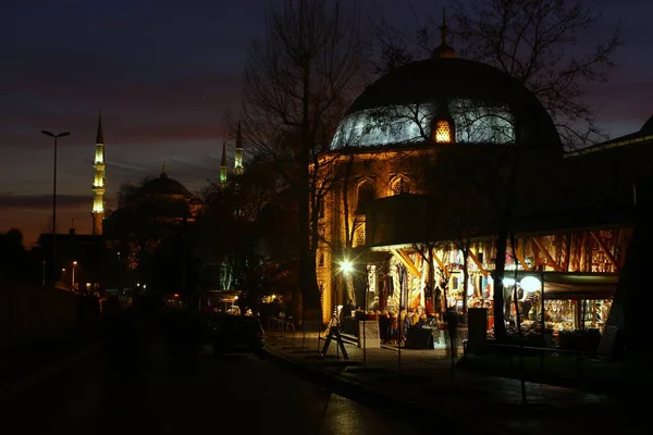 View Muslim Temple Night Turkey — Foto Stock