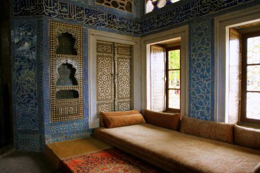 Sultanahmet, İstanbul, Türkiye - 19 Mayıs 2017. Topkapı Sarayı 'nın manzarası