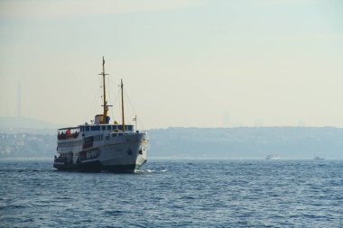 Karaköy, İstanbul - 22 Ekim 2017. Altın Boynuz 'daki feribotlar İstanbul' un sembolleri..