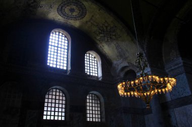 HAGHIA SOPHIA MÜZESİ, SULTANAHMET, İSTANBUL, TURKEY - 19 Mayıs 2017. Ayasofya bir Yunan Ortodoks Kilisesi idi, daha sonra bir imparatorluk camisi ve şimdi İstanbul 'da bir müze..