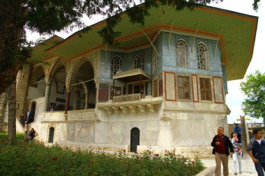 Sultanahmet, İstanbul, Türkiye - 19 Mayıs 2017. Topkapı Sarayı 'nın manzarası