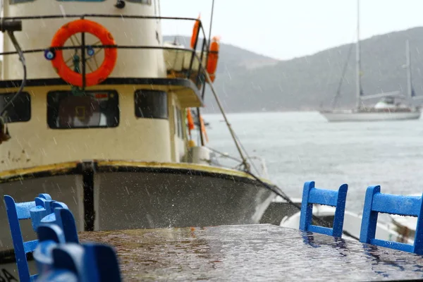 Primo Piano Peschereccio Traino Vecchio Porto Turchia — Foto Stock