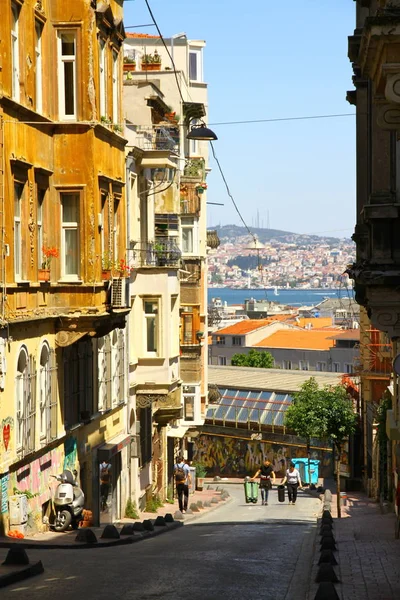 Blick Auf Straßen Fassaden Alter Gebäude Istanbul Türkei — Stockfoto