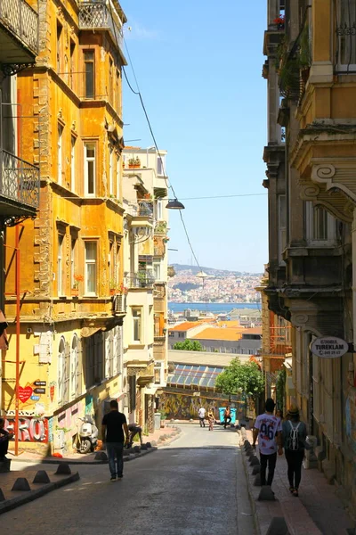 Vista Sobre Calles Fachadas Edificios Antiguos Estambul Turquía — Foto de Stock