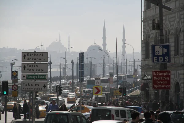 Karakoy Istanbul Října2017 Pohled Mostu Galata — Stock fotografie