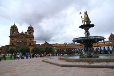 CUSCO CATHEDRAL, PLAZA DE ARMAS, CUSCO, PERU - 27 March 2019.  Beautiful Cusco Cathedral