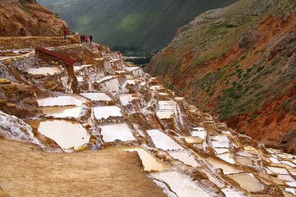 View Terraces Salt Pools Maras Salt Mines Which Situated Sacred — 스톡 사진