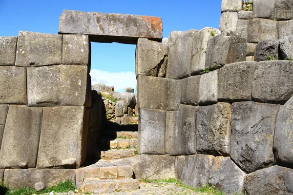 Sacsayhuaman Fortres クスコ ペルー 2019年3月28日 ササイハマン要塞のインカの壁 — ストック写真