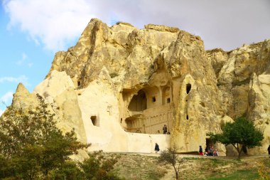 Goreme Açık Hava Müzesi, Kapadokya, Türkiye - 19 Ekim 2014. Kapadokya 'daki Goreme Açık Hava Müzesinden bir manzara.